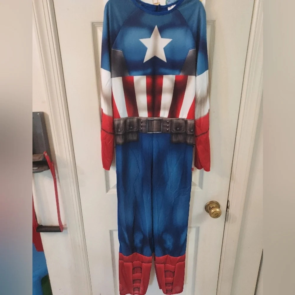 Marvel Captain American Halloween Costume in Size 8/10 Medium - Jumpsuit Only